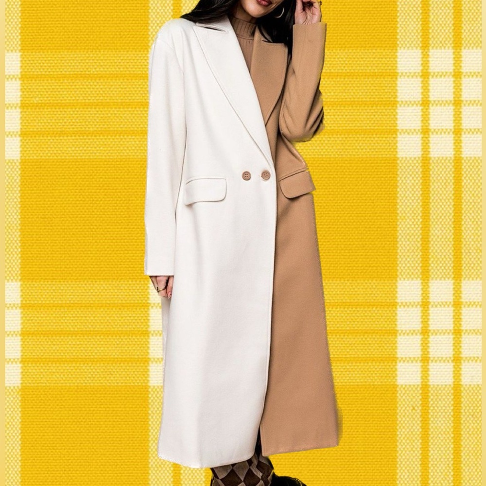 Dressed In Lala two toned oversized coat